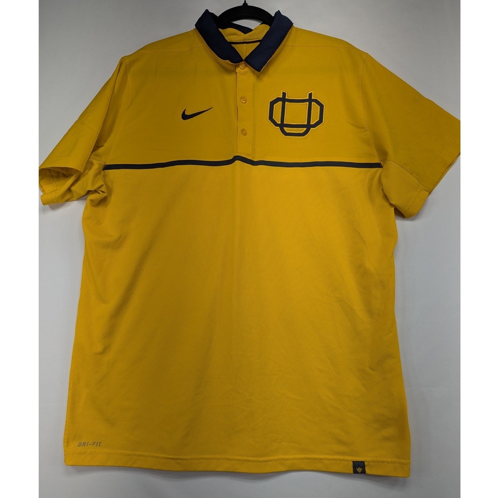 Nike Dri-FIT Yellow Oregon Ducks Collegiate Logo‎ Polo Shirt Men's XL